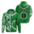 (Custom Text and Number) Cook Islands Tatau Hoodie Symbolize Passion Stars Version Green LT13 Green - Polynesian Pride