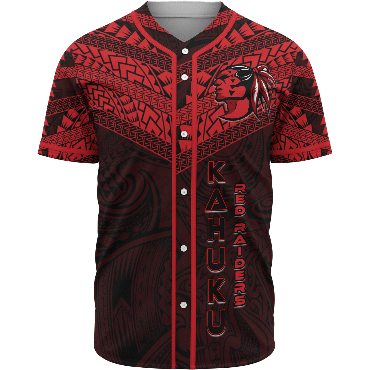 Hawaii Custom Personalised Baseball Shirt - Kahuku High And Intermediate School Logo LT10 Unisex Red - Polynesian Pride