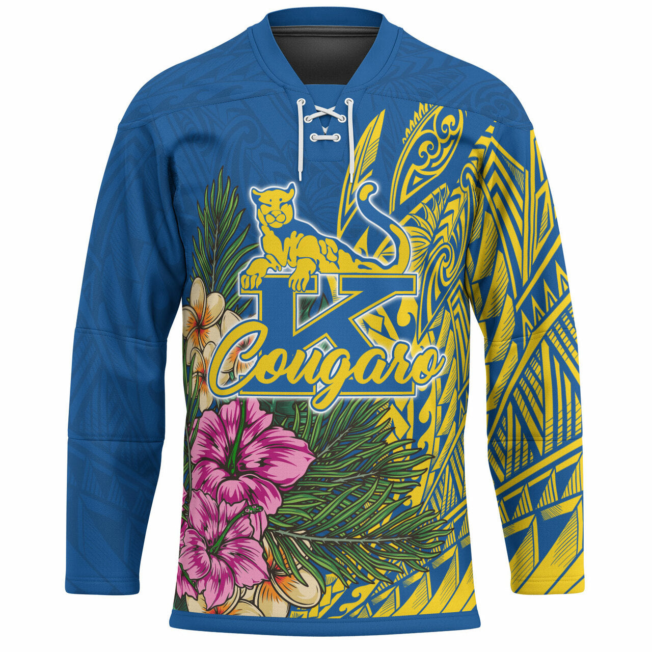 hawaii-custom-personalised-hockey-jersey-henry-j-kaiser-high-school-hawaiian-flowers-wing-patterns