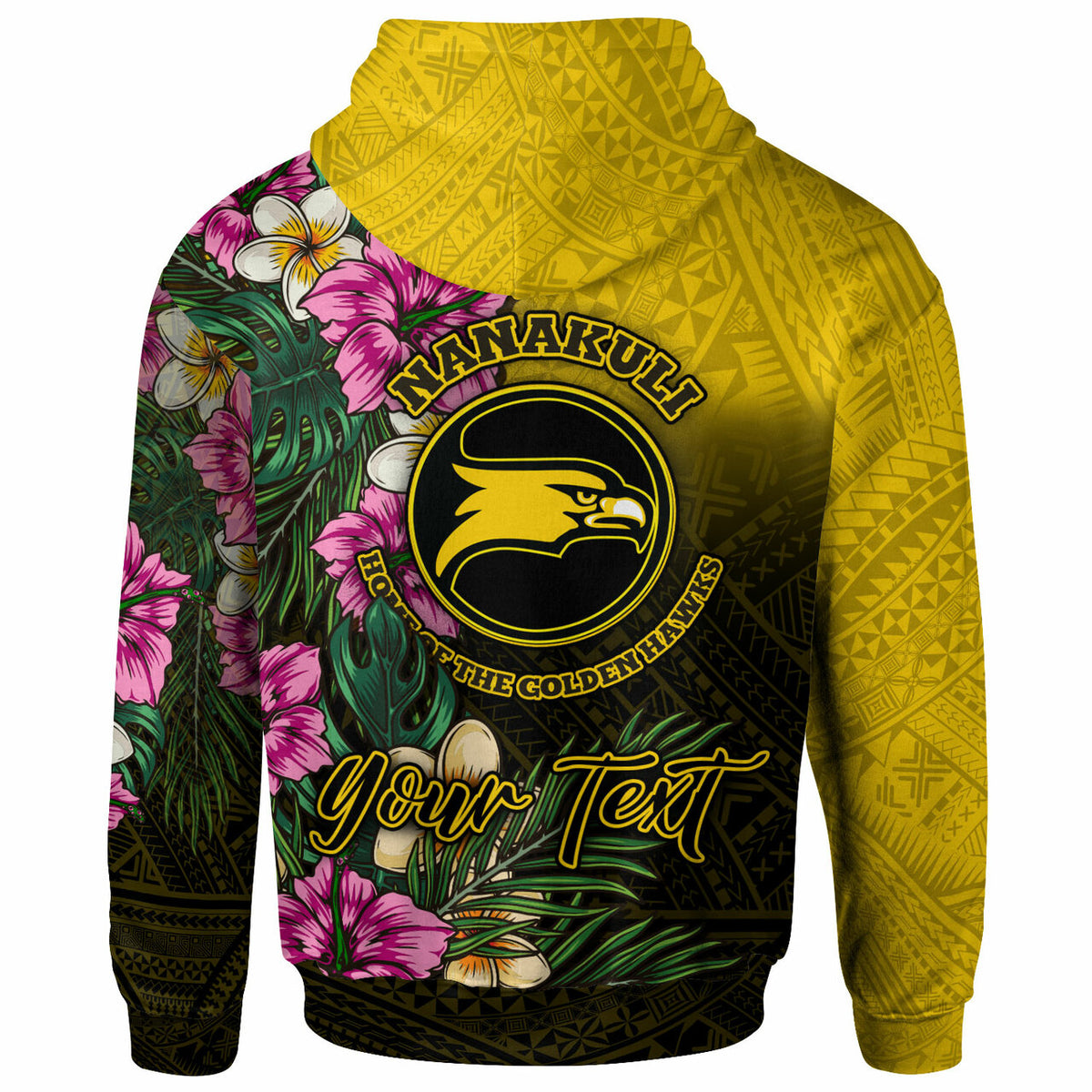 Hawaii Custom Hoodie Nanakuli High and Intermediate School Hawaiian Tropical Flowers LT10 - Polynesian Pride