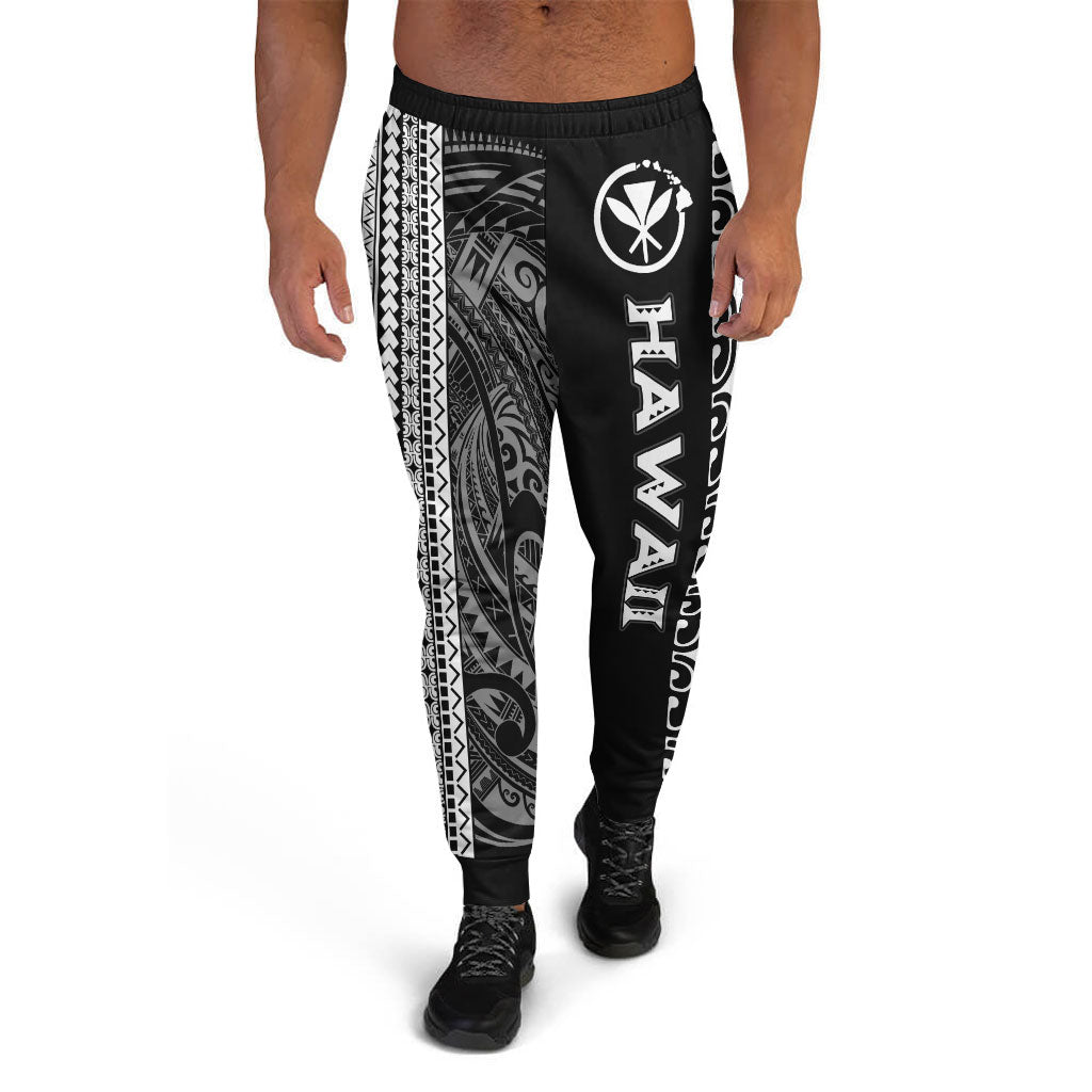 Hawaii Jogger - Polynesian Diagonal Pattern White Black - Polynesian Pride