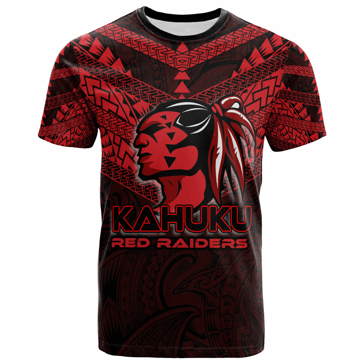 Hawaii Custom T Shirt Kahuku High and Intermediate School Logo LT10 Red - Polynesian Pride