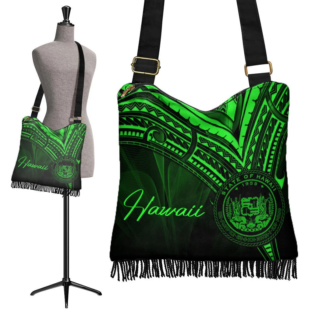 Hawaii Boho Handbag - Green Color Cross Style - Polynesian Pride