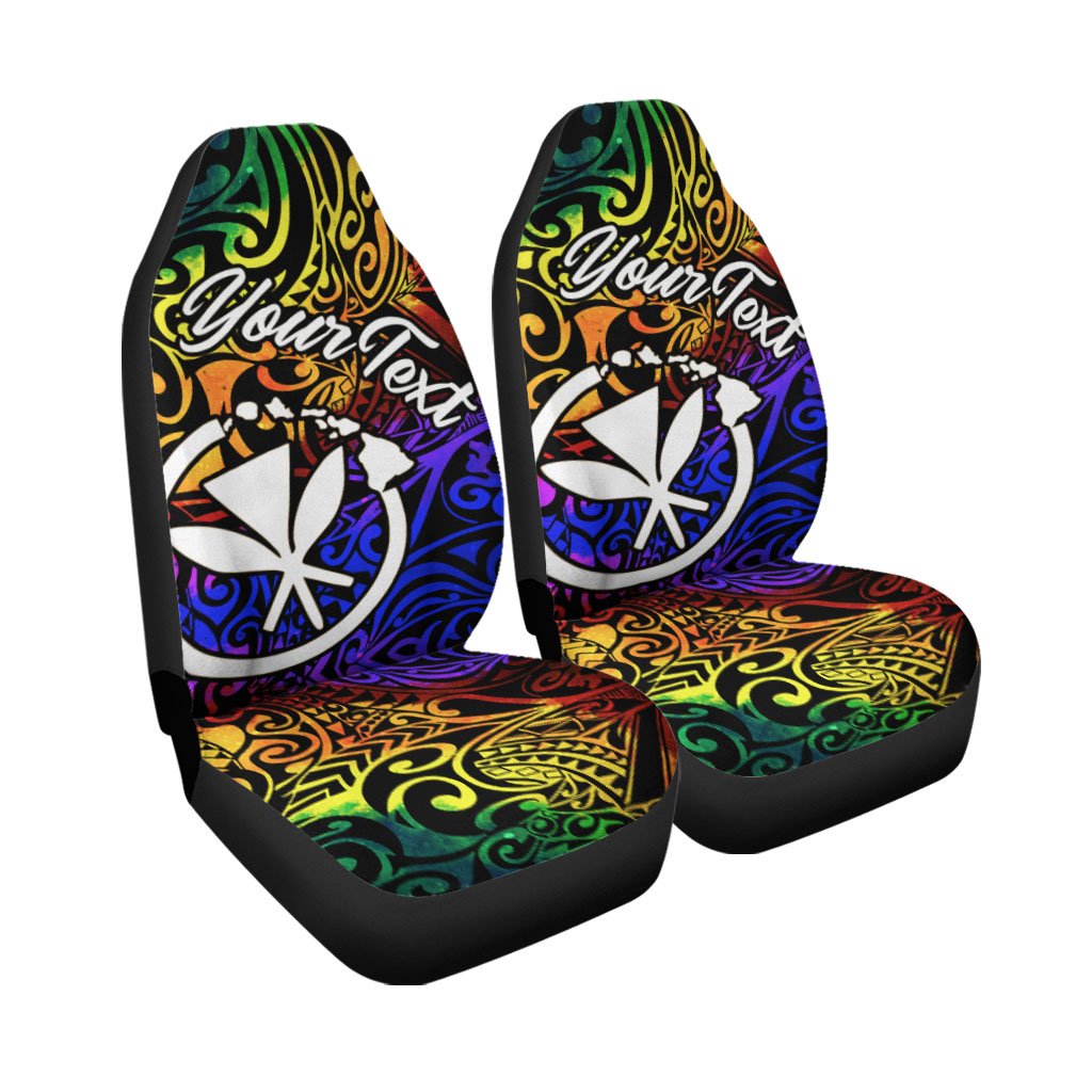 Hawaii Custom Personalised Car Seat Covers - Rainbow Polynesian Pattern - Polynesian Pride