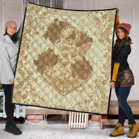 Hawaii Anchor Hibiscus Flower Vintage Premium Quilts - AH - Beige - Polynesian Pride