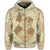 Hawaii Anchor Hibiscus Flower Vintage Zip Hoodie Beige - Polynesian Pride
