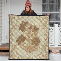 Hawaii Anchor Hibiscus Flower Vintage Premium Quilts - AH - Beige - Polynesian Pride