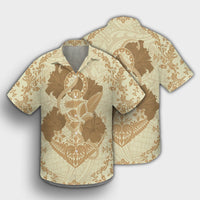Hawaii Anchor Hibiscus Flower Vintage Hawaiian Shirt - AH - Beige - Polynesian Pride