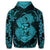 Hawaii Anchor Hibiscus Flower Vintage Zip Hoodie Blue - Polynesian Pride