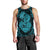 Hawaii Anchor Hibiscus Flower Vintage Tank Top - AH - Blue Black - Polynesian Pride