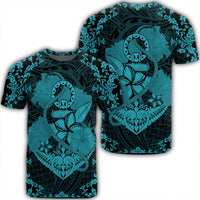 Hawaii Anchor Hibiscus Flower Vintage T Shirt Blue Unisex Black - Polynesian Pride