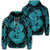Hawaii Anchor Hibiscus Flower Vintage Zip Hoodie Blue Unisex Art - Polynesian Pride