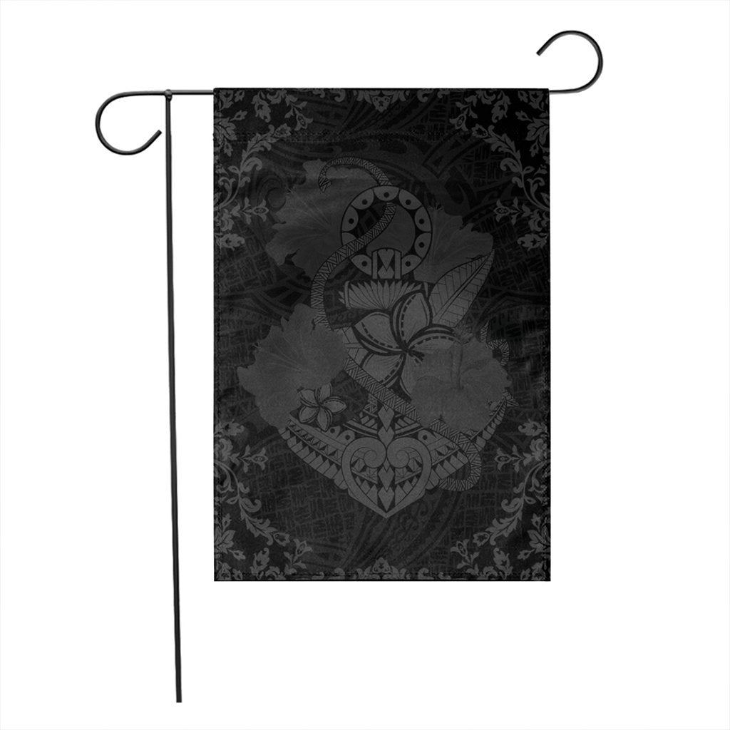 Hawaii Anchor Hibiscus Flower Vintage Flag - AH - Grey - Polynesian Pride