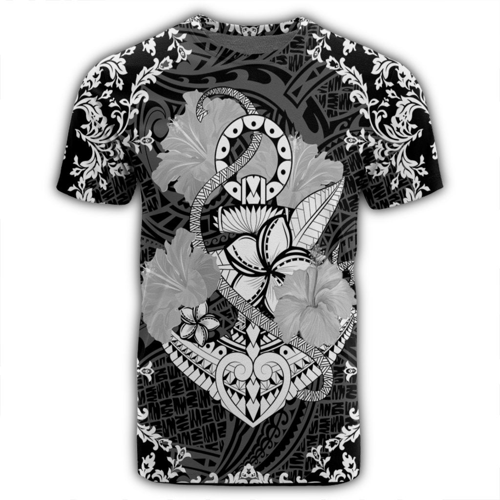 Hawaii Anchor Hibiscus Flower Vintage T Shirt - Polynesian Pride