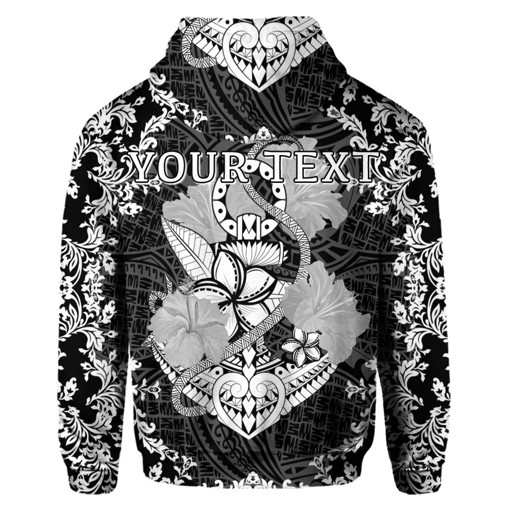 Custom Hawaii Anchor Hibiscus Flower Vintage Hoodie - Polynesian Pride