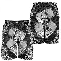 Hawaii Anchor Hibiscus Flower Vintage Men's Shorts - AH - Polynesian Pride