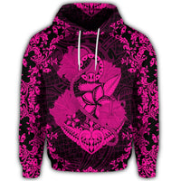 Hawaiian Anchor Hibiscus Flower Vintage Hoodie Pink - Polynesian Pride