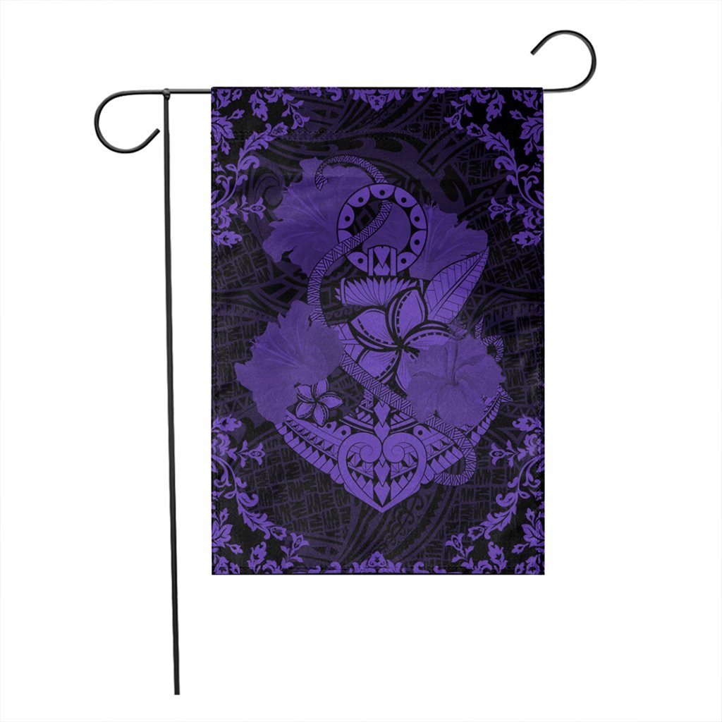 Hawaii Anchor Hibiscus Flower Vintage Flag - AH - Purple - Polynesian Pride