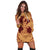 Hawaii Anchor Hibiscus Flower Vintage Hoodie Dress - AH - Red Orange - Polynesian Pride