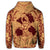Hawaii Anchor Hibiscus Flower Vintage Zip Hoodie Red Orange - Polynesian Pride