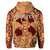 Custom Hawaii Anchor Hibiscus Flower Vintage Hoodie Red Orange - Polynesian Pride