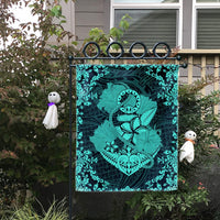 Hawaii Anchor Hibiscus Flower Vintage Flag - AH - Turquoise - Polynesian Pride