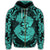 Hawaii Anchor Hibiscus Flower Vintage Zip Hoodie Turquoise - Polynesian Pride