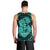 Hawaii Anchor Hibiscus Flower Vintage Tank Top - AH - Turquoise - Polynesian Pride