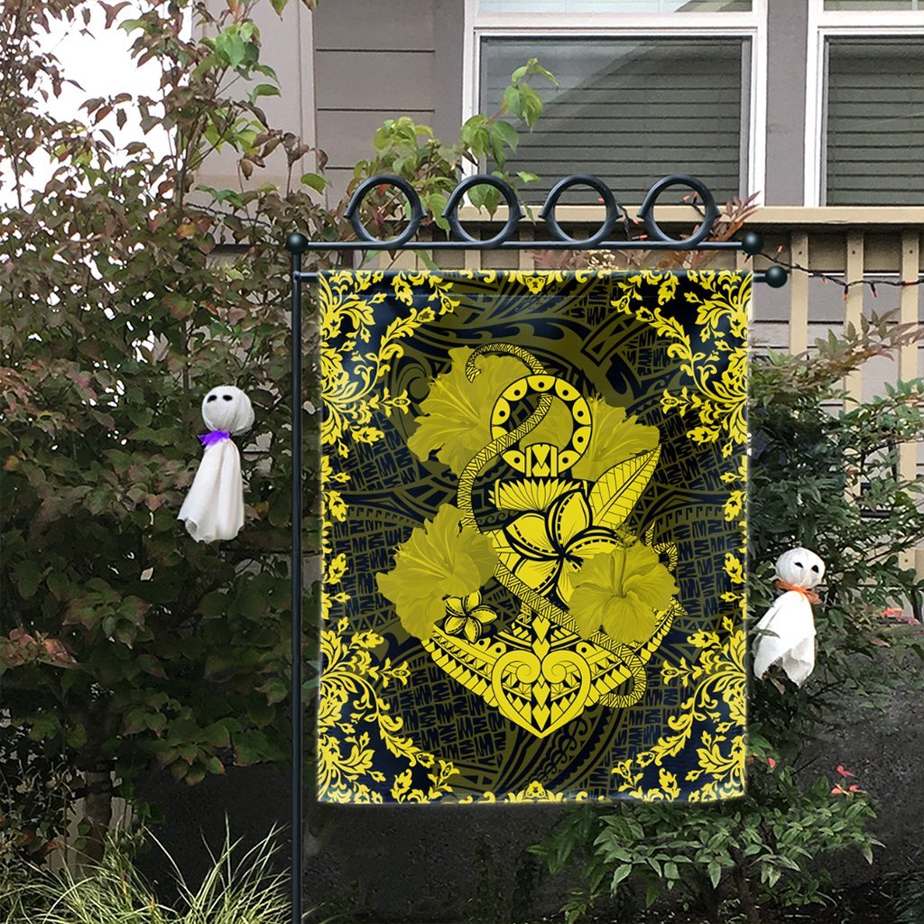 Hawaii Anchor Hibiscus Flower Vintage Flag - AH - Yellow - Polynesian Pride