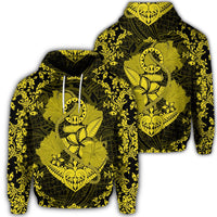 Hawaiian Anchor Hibiscus Flower Vintage Hoodie Yellow Unisex Art - Polynesian Pride