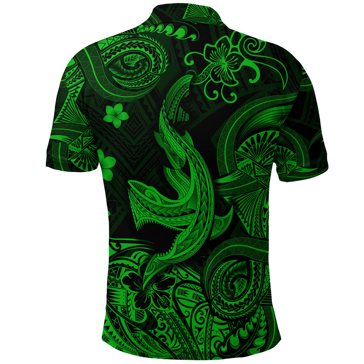Hawaii Angry Shark Polynesian Polo Shirt Unique Style Green LT8 - Polynesian Pride