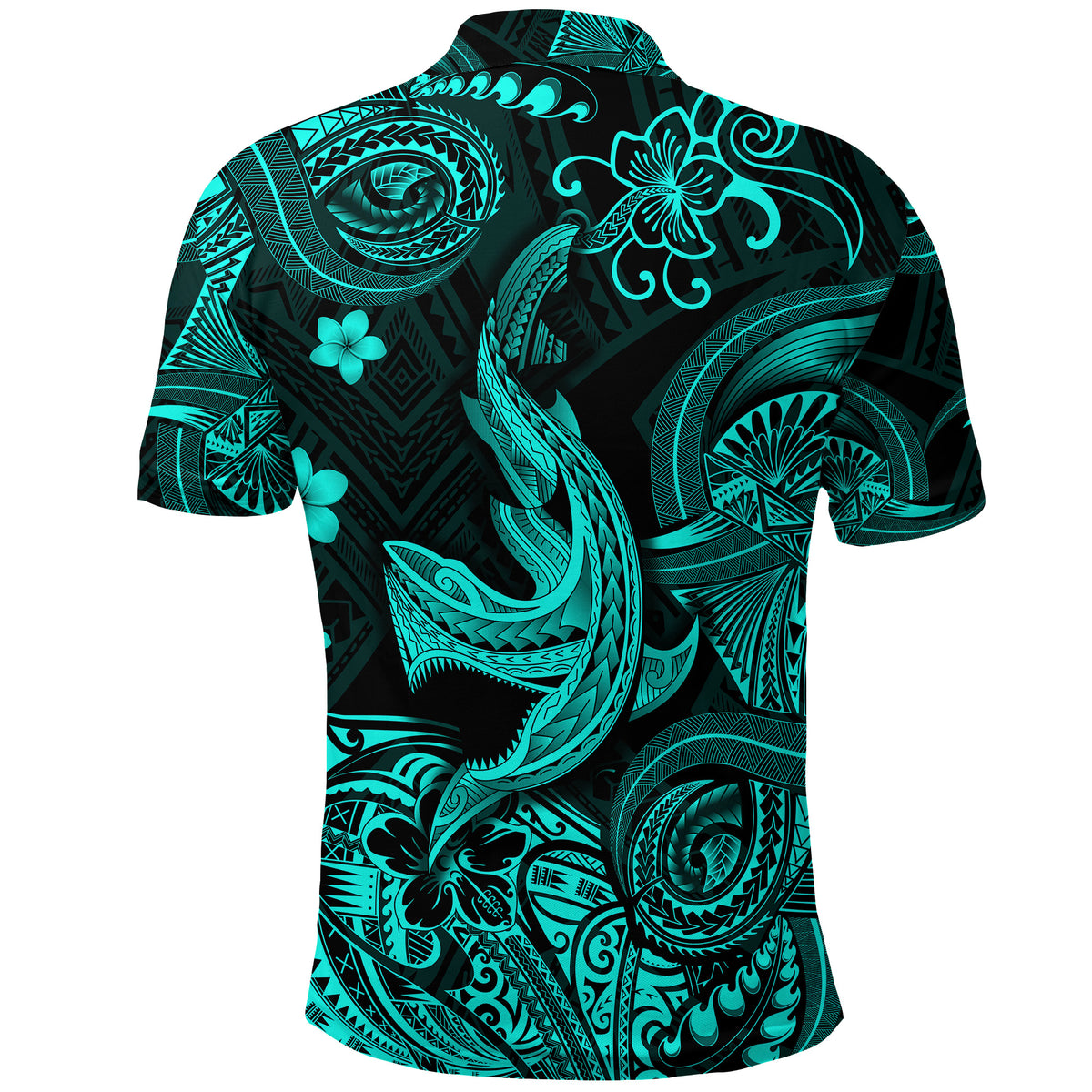 Hawaii Angry Shark Polynesian Polo Shirt Unique Style Turquoise LT8 - Polynesian Pride