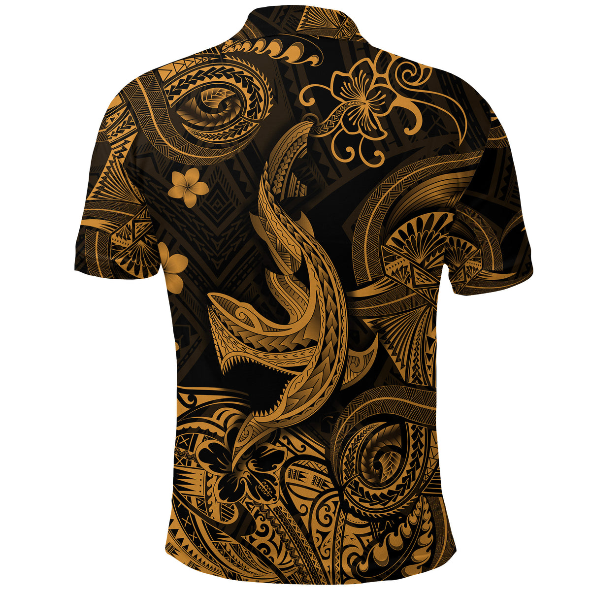 Hawaii Angry Shark Polynesian Polo Shirt Unique Style Gold LT8 - Polynesian Pride