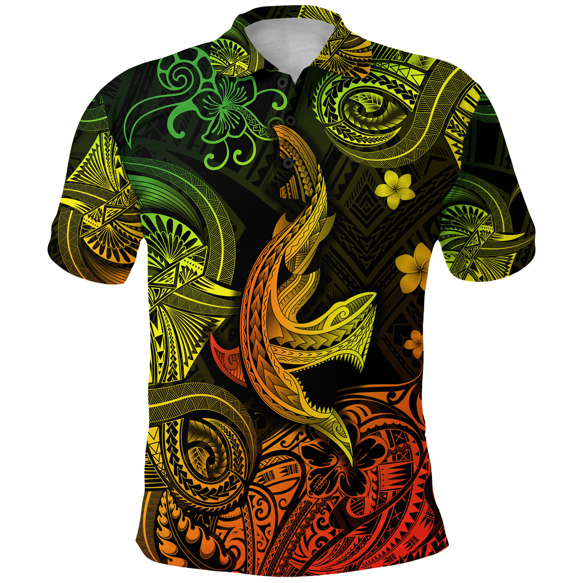 Hawaii Angry Shark Polynesian Polo Shirt Unique Style Reggae LT8 - Polynesian Pride