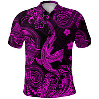 Hawaii Angry Shark Polynesian Polo Shirt Unique Style Pink LT8 - Polynesian Pride