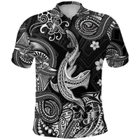 Hawaii Angry Shark Polynesian Polo Shirt Unique Style Black LT8 - Polynesian Pride