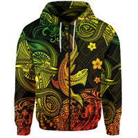 Hawaii Angry Shark Polynesian Zip Hoodie Unique Style Reggae LT8 - Polynesian Pride