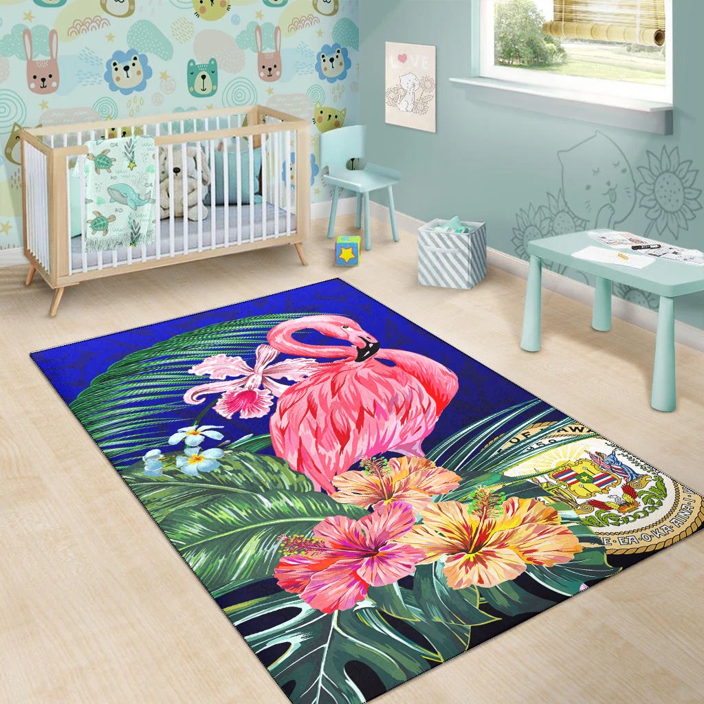 Hawaii Area Rug - The Flamingo Hibiscus - Polynesian Pride