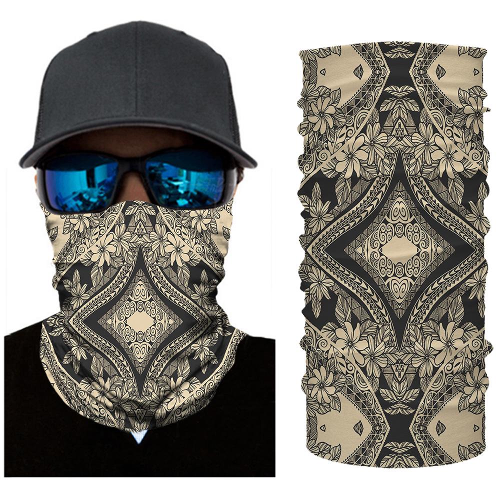 Hawaii Bandana Polynesian Plumeria Mix Gray - Polynesian Pride