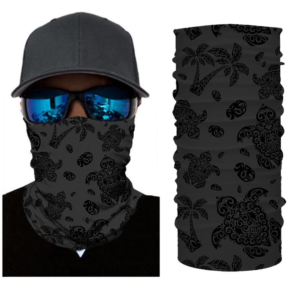 Hawaii Bandana Polynesian Turtle Palm And Sea Pebbles Gray - Polynesian Pride