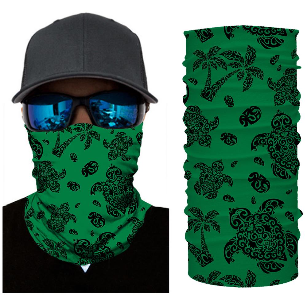 Hawaii Bandana Polynesian Turtle Palm And Sea Pebbles Green - Polynesian Pride