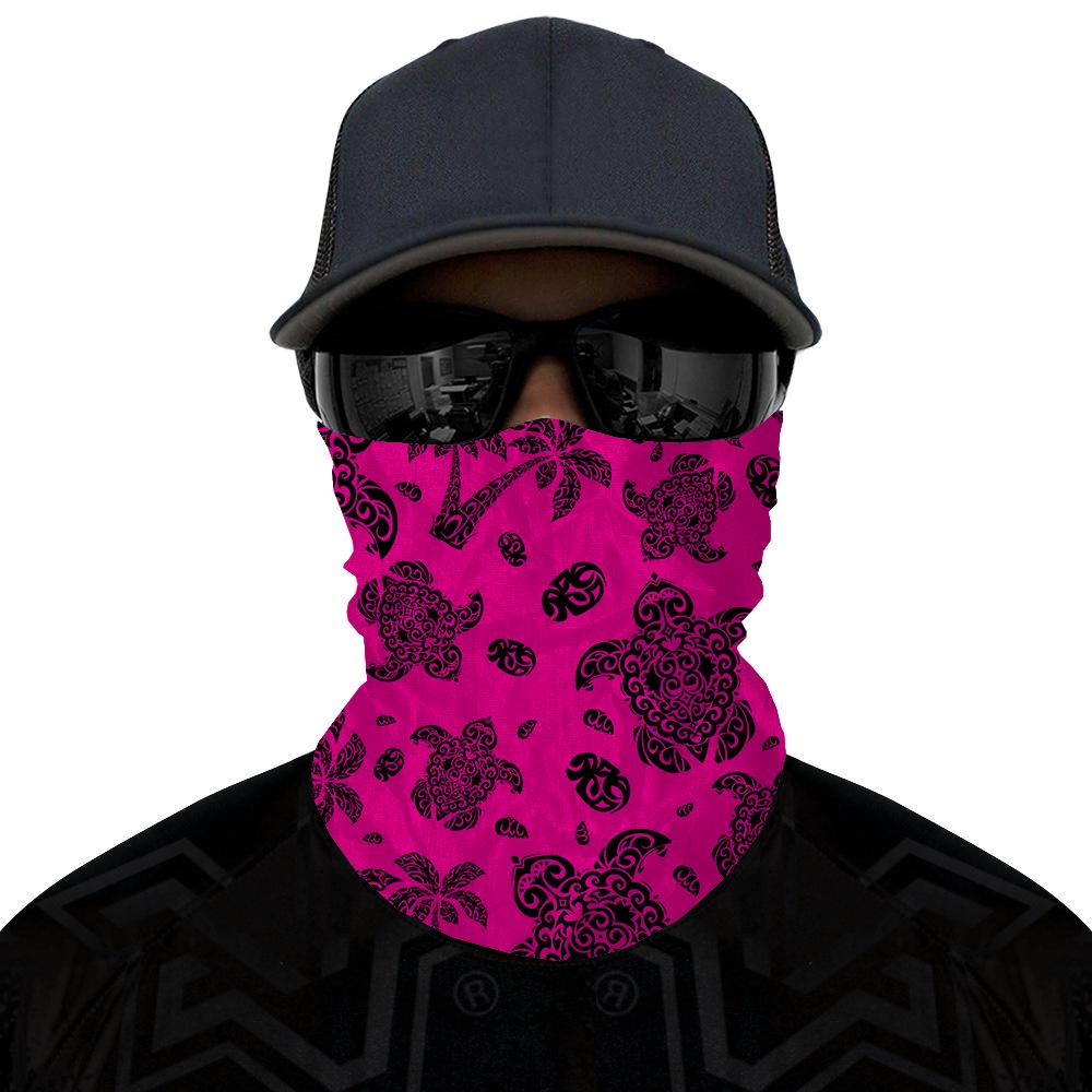 Hawaii Bandana Polynesian Turtle Palm And Sea Pebbles Pink - Polynesian Pride