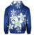 Hawaiian Blue Plumeria Hoodie - Polynesian Pride