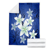 Hawaii Blue Plumeria Premium Blankets - AH - Polynesian Pride
