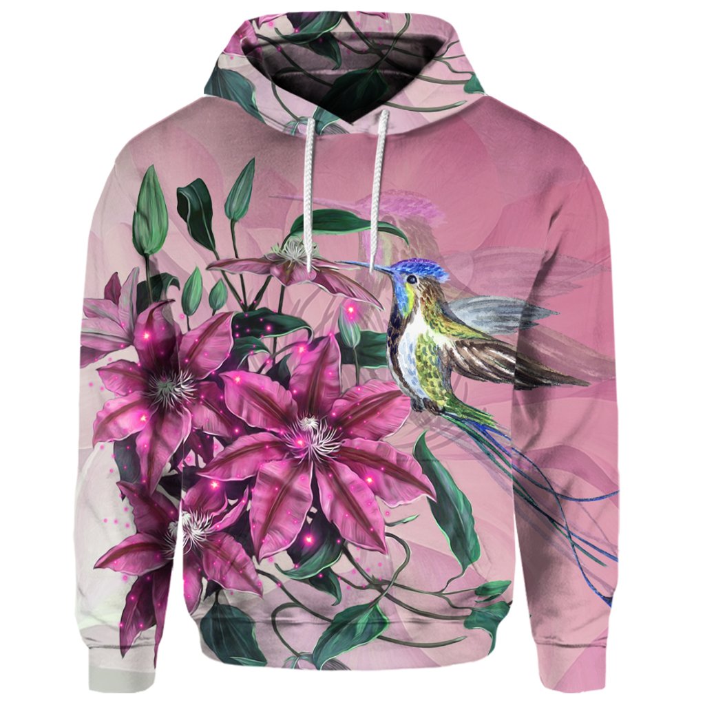 Custom Hawaii Clematis Humming Bird Hoodie - Polynesian Pride