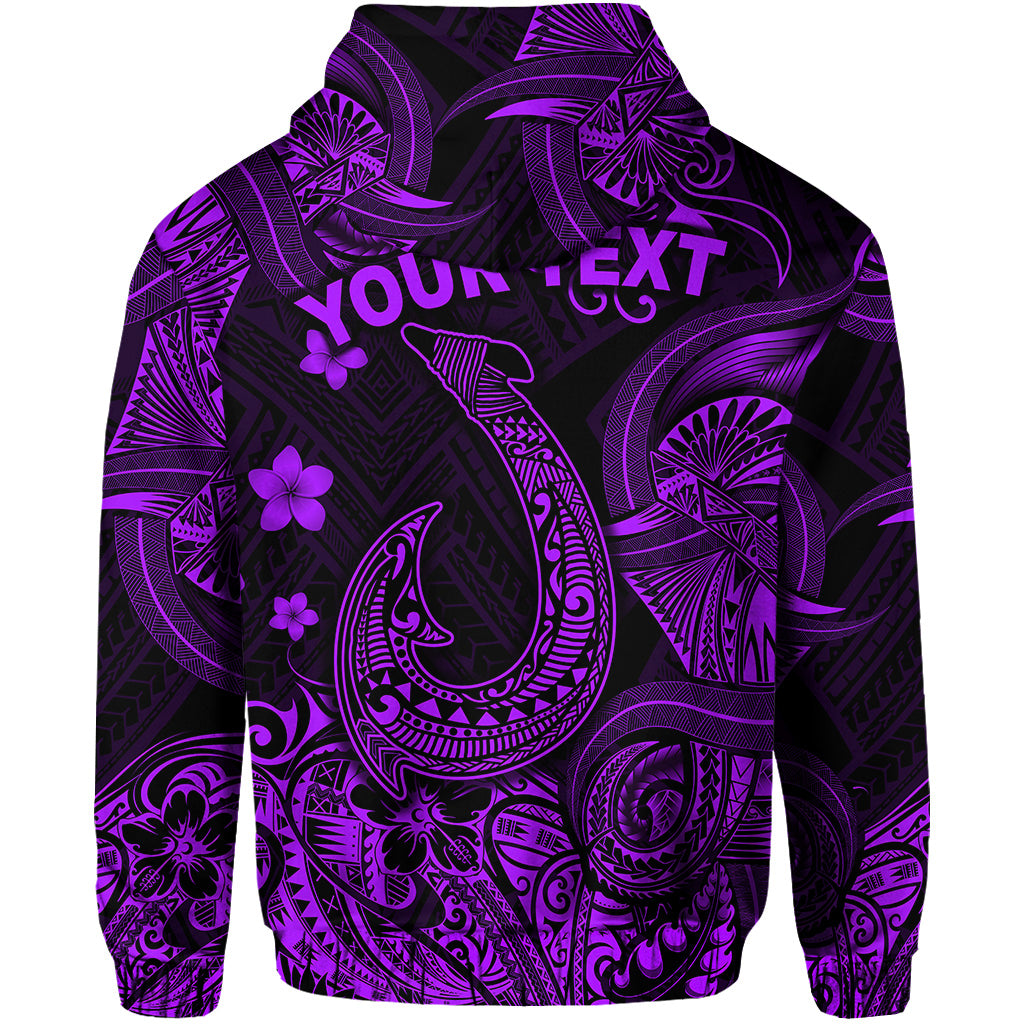 Custom Hawaii Fish Hook Polynesian Zip Hoodie Unique Style Purple LT8 - Polynesian Pride
