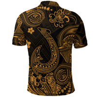 Hawaii Fish Hook Polynesian Polo Shirt Unique Style Gold LT8 - Polynesian Pride