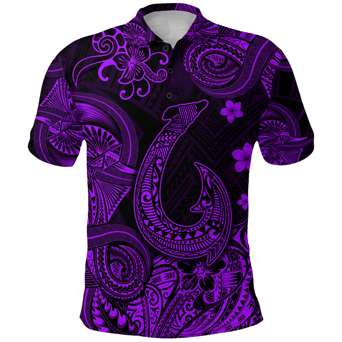 Hawaii Fish Hook Polynesian Polo Shirt Unique Style Purple LT8 - Polynesian Pride