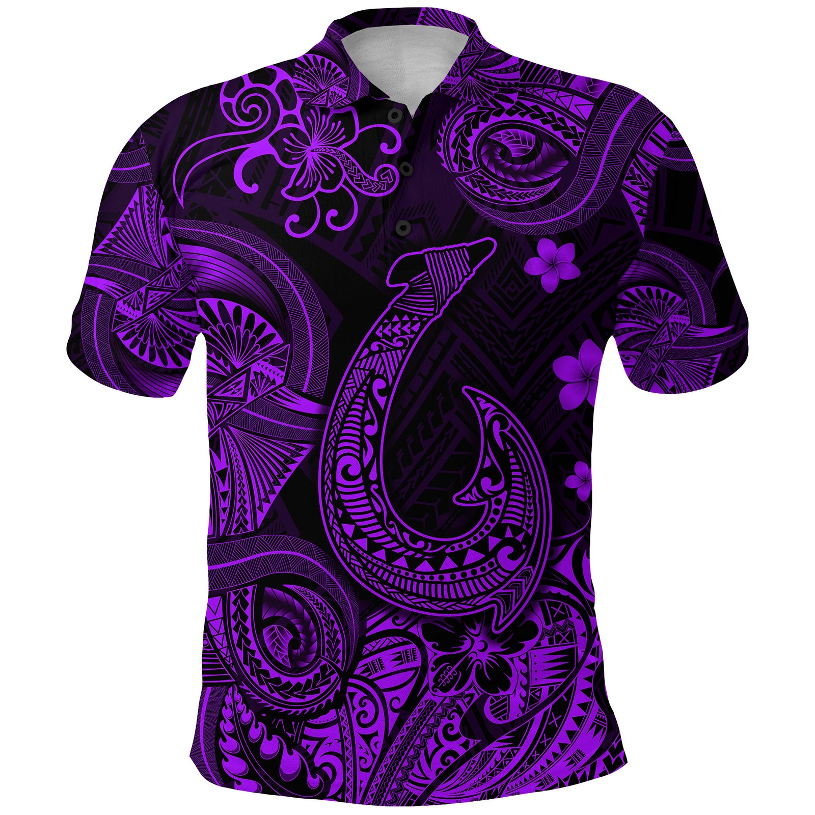 Hawaii Fish Hook Polynesian Polo Shirt Unique Style Purple LT8 - Polynesian Pride