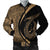 Hawaii Fish Hook Polynesian Bomber Jacket - Circle Style Gold - AH Black Unisex - Polynesian Pride